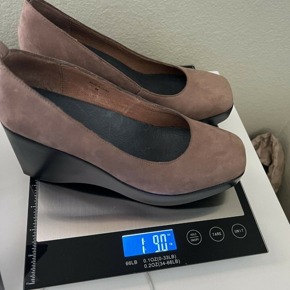 Jeffrey Campbell Platform Wedge Shoes 8M Brown Nubuck square toe Worn Once MINT - Picture 8 of 8